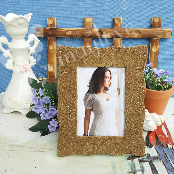 7-inch frosted gold flash photo frame, creative photo frame for table setting, rectangular gift customization