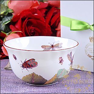 British Royalty Royal Collection Porcelain Butterfly Floral Meal Bowl Gift Box Dress-Taobao