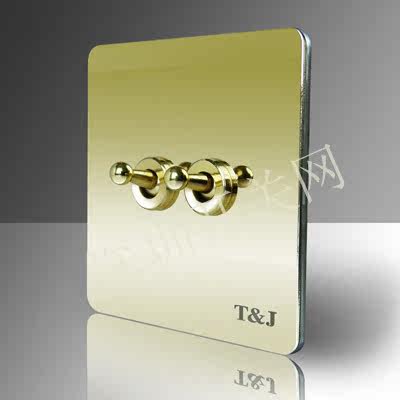 TJ switch socket panel Space-based Noble Series Two single control small bites mirror switch (personality)