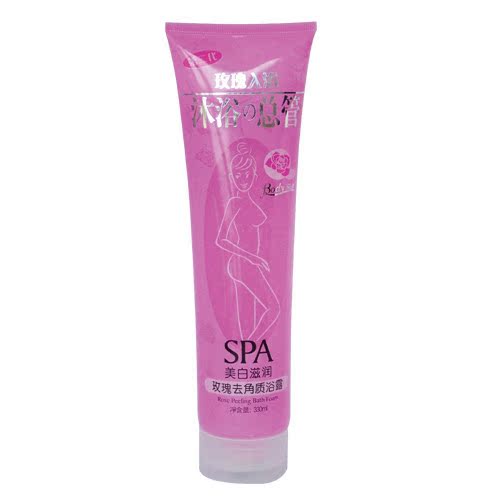 露兰姬娜玫瑰滋润去角质沐浴露330ml 男女全身正品