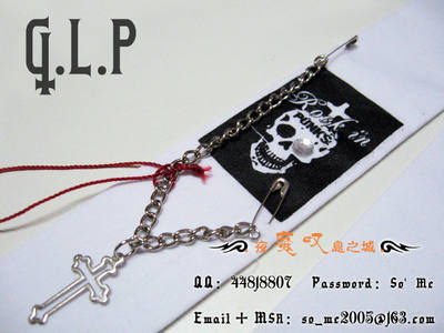 Mosigh ╋ GLP Skull chain cross Narrow Strip Versatile men's and women's tie KERA punk 165W