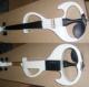 Pearl white electronic violin with a white electronic violin