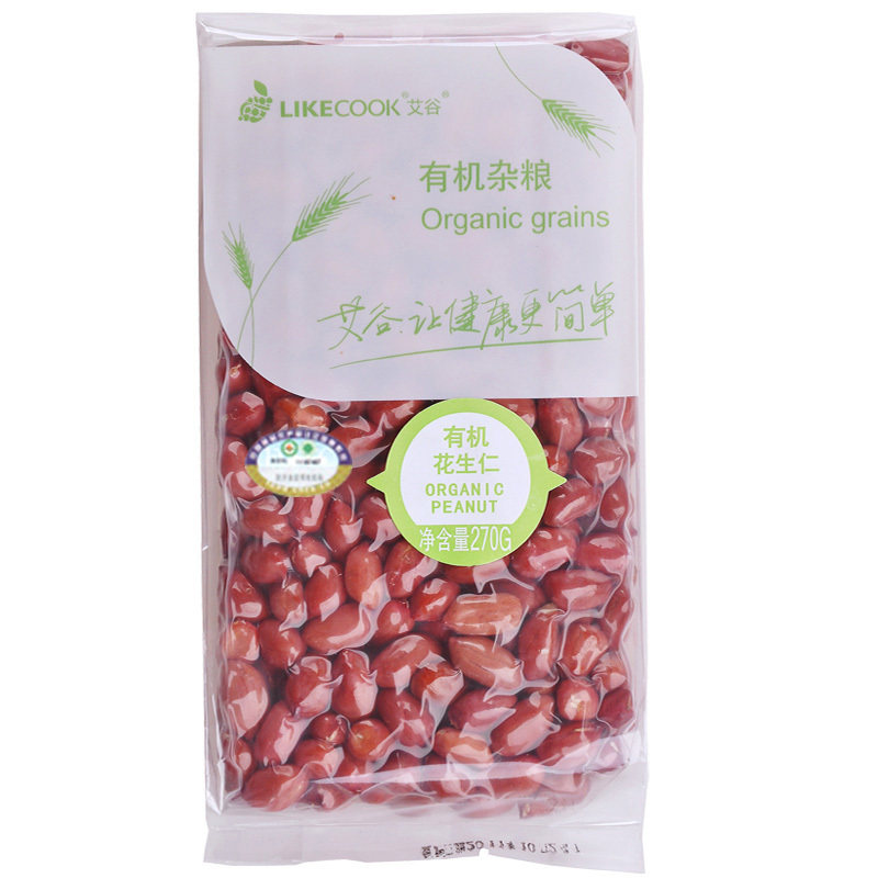 【天猫超市】艾谷有机生花生仁270g红皮花生米五谷杂粮花生