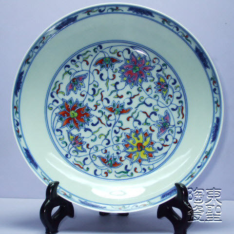 Imitation Qing Yongzheng Tangled Branches of Colored Pan Hand Painted with Jingdezhen imitated ancient green flower porcelain disc decoration disc sitting disc hanging disc