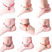 Zodiac vòng chân thời trang sterling bạc dây đỏ nữ mô hình ngôi sao hoang dã chuông sinh nhật món quà vòng chân nữ