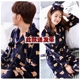Mùa xuân và mùa thu và mùa đông mỏng đôi flannel cộng với đồ ngủ nhung đôi nam nữ và lông cừu không sắc đồ bộ thun Cặp đôi