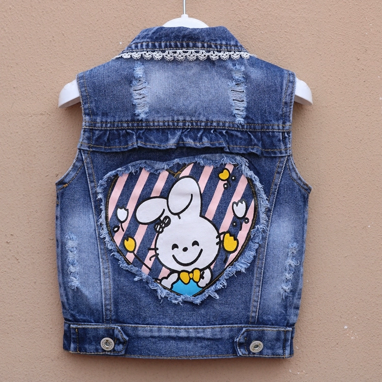 Áo vest denim trẻ em mùa xuân và mùa thu 2020 bé gái áo vest mới bé trai áo vest trẻ em áo ghi lê trẻ em - Áo ghi lê