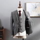 Bộ đồ vest nam công sở phù hợp với bộ đồ ba mảnh Slim phiên bản Hàn Quốc chuyên nghiệp của Anh gió nhỏ phù hợp với chú rể váy cưới quần tây Suit phù hợp