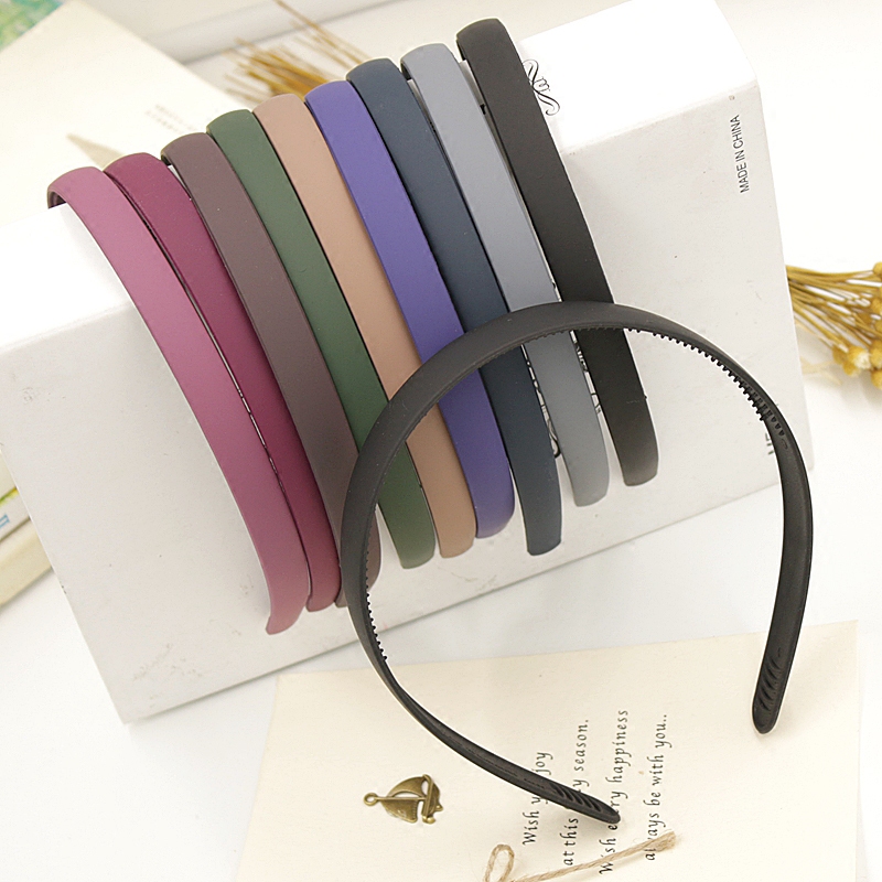 Korean version of the net version of the matte toothed headband black gray color narrow-sided wide-sided plastic non-slip hair clip