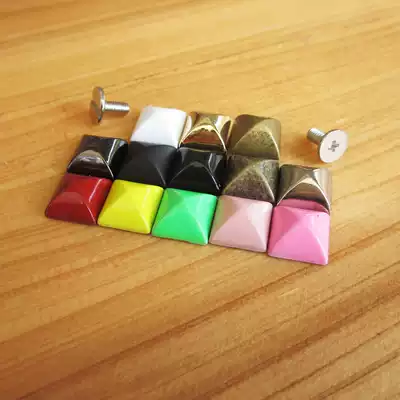 Color diy square screw rivet DIY leather glove rivet mink coat jewelry pyramid Rivet