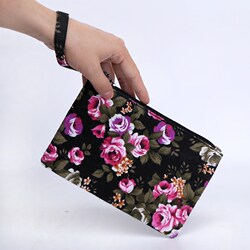 ໃຫມ່ຂອງແມ່ຍິງ mini coin purse clutch bag mobile phone bag women's canvas art key bag mom bag clutch bag long style