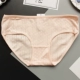 Nhẹ nhàng đơn giản chất liệu cotton màu đơn của phụ nữ Đồ lót rỗng thoáng khí cotton nhẹ eo thấp quần short tam giác hông mềm mại