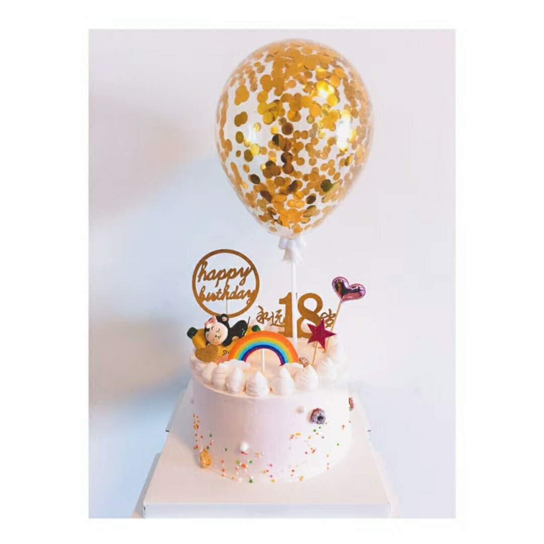 Creative Balloon Birthday Cake Balloon Decoration Transparent Round Sheet Gas Ball Net Red Party Sweet Table Decoration Pendulum