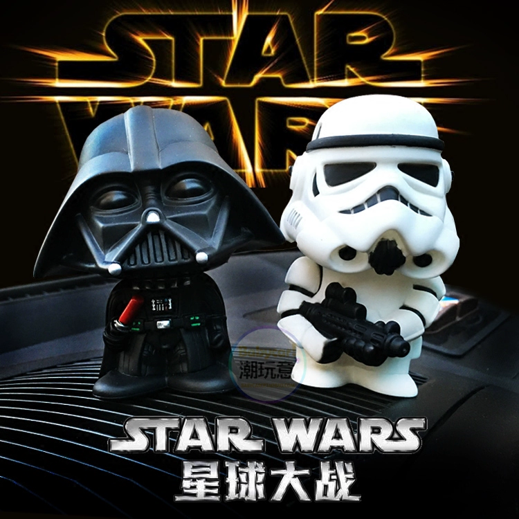 Star Wars phiên bản Q búp bê phim hoạt hình ô tô trang trí nội thất đồ trang trí ô tô gắn bảng điều khiển trung tâm bảng điều khiển xu hướng lắc đầu đồ trang trí - Vòng đeo tay Cuff