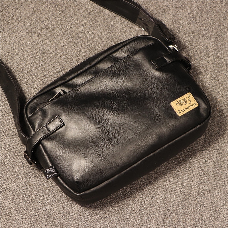 threebox tide card male bag minimalist youth sports hanging bag Han version men's slanted satchel single shoulder mailman locomotive bag