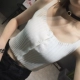 Phiên bản Hàn Quốc của chiếc áo trễ vai dệt kim ngắn đơn ngực gợi cảm lộ ra bên trong rốn bên ngoài mặc áo khoác nữ mùa hè quần áo Áo ba lỗ
