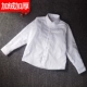 Cậu bé cộng với áo nhung trắng dày cotton dài tay mùa thu đông mẫu trẻ em lớn ấm áp áo sơ mi đồng phục trường tiểu học quần áo trẻ em 10 tuổi Áo sơ mi