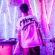 Một nước mùa hè thủy triều ban đầu bức thư graffiti in áo thun tay ngắn nam thủy triều lưới đỏ đường phố đáy áo