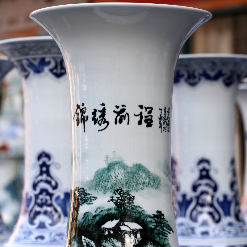 Jingdezhen ceramic hand - made bright future of the big vase household office furnishing articles study Chinese sitting room adornment