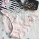 Đồ lót cotton dễ thương Nhật Bản cô gái tóm tắt eo giữa màu hồng Công chúa Van Lace vải cotton bay