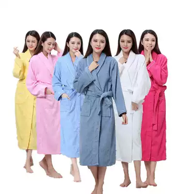 Cotton towel winter bathing warm bathing bathrobe male and female adult nightgown absorbent quick drying bathrobe Spring and Autumn New