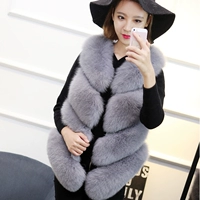 [Đặc biệt hàng ngày] vest lông mới trong phần dài của giả lông cáo vest vest lông thú Hàn Quốc Slim nữ áo khoác lông cừu nam