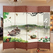 Tea House Mobile Màn hình vách ngăn mây Trung Quốc gỗ rắn thời trang vải trà trà phòng khách phòng gấp màn hình - Màn hình / Cửa sổ