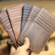 Handmade thẻ ví retro ví nam dài phần da đầu tiên bộ thẻ da siêu mỏng da bò giải trí đa chức năng gói thẻ ví nam gucci Chủ thẻ