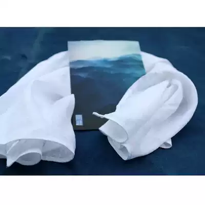 Tie-dyed fabric blue dyed grass and wood dyed white square scarf handkerchief batik painting cotton linen New Product Promotion