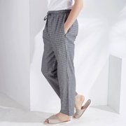 Cặp đôi mẫu quần pyjama cotton quần mùa xuân và mùa thu cỡ lớn