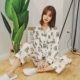 Bộ đồ ngủ dễ thương gấu bông nam nữ mùa xuân và mùa đông và đôi mùa đông bộ đồ thể thao nam Cặp đôi