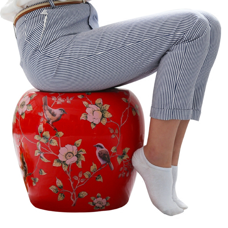 Jingdezhen ceramic stools furnishing articles drum who toilet who between example of new Chinese style decoration cool sitting room dining - room who
