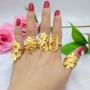 Nhật Bản và Hàn Quốc giả vàng trang sức ngón tay nhẫn nhẫn cá tính cát vàng nữ điều chỉnh đồng tiền euro mạ vàng nữ nhẫn lâu không phai nhan cuoi