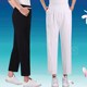 Mother's pants thin sports pants middle-aged and elderly women's pants loose summer elderly grandma pure cotton large size nine-point pants