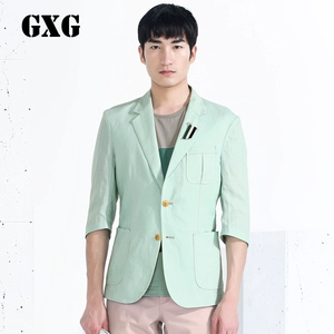 GXG phù hợp với nam giới [đặc biệt] quần áo nam nóng xu hướng thời trang đô thị xanh Slim tay áo giản dị blazer