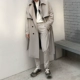 Áo khoác nam mùa đông Dongdaemun áo khoác nam lỏng lẻo đoạn dài giản dị in siêu lửa chic quần áo nam đẹp trai áo khoác nam 2 lớp cao cấp Áo gió