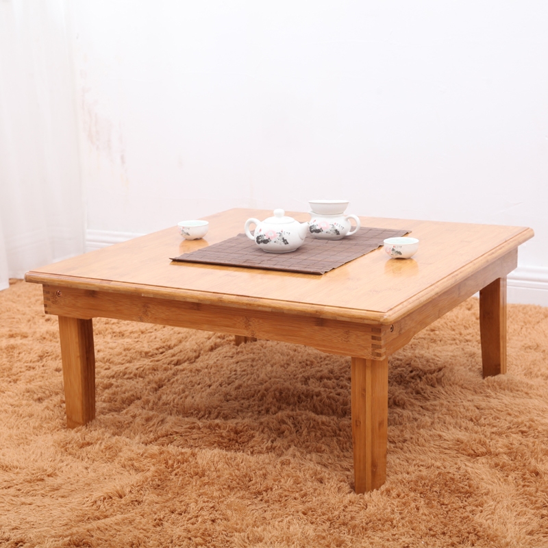 Kang table Tatami table Floor table Low table Folding square Household 4-person bay window tea table Bamboo tea table