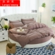 tấm bông 2 mét áp dụng rắn giường tròn Li Li tròn giường bông khăn trải giường tròn giường tròn bông denim - Bộ đồ giường bốn mảnh