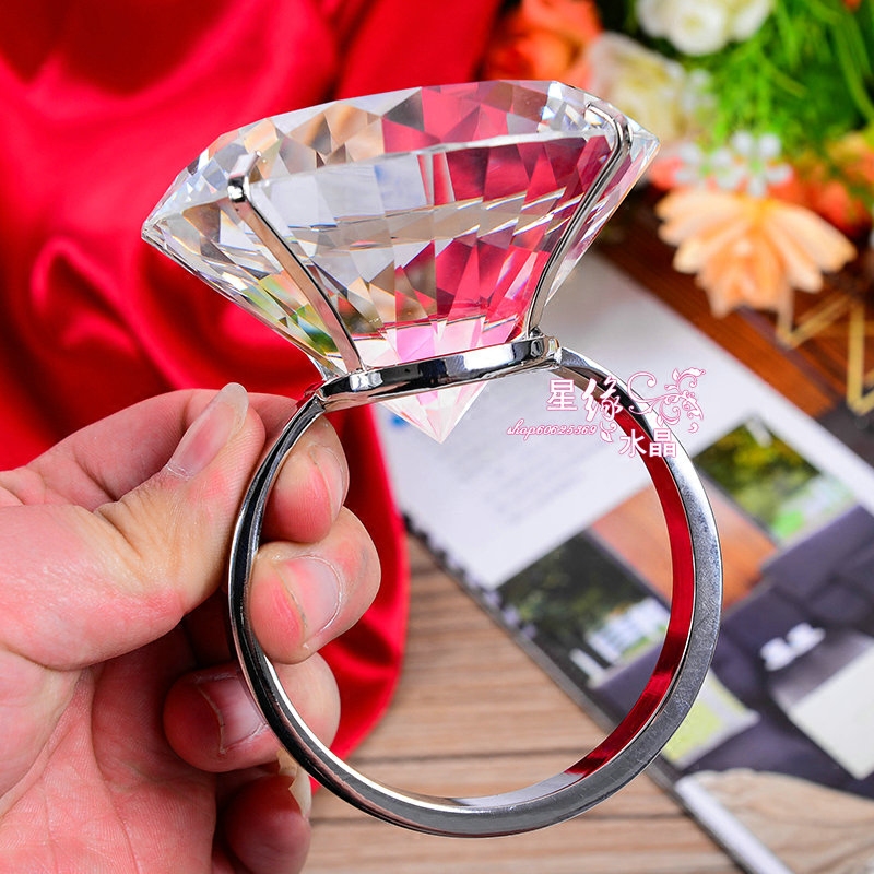 Crystal Mega Diamond Ring Diamond Big Ring Wedding Celebration Bugscape Prop Courting Wedding Gift Wedding Birthday Gift
