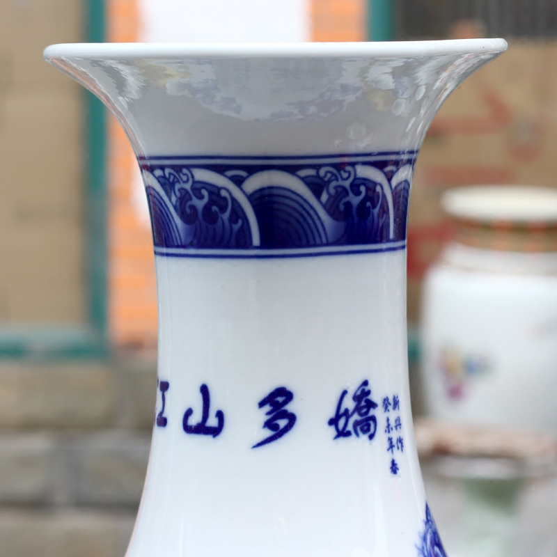 Jingdezhen ceramic jiangshan jiao more large dry flower vase household act the role ofing is tasted Chinese style living room office mesa furnishing articles