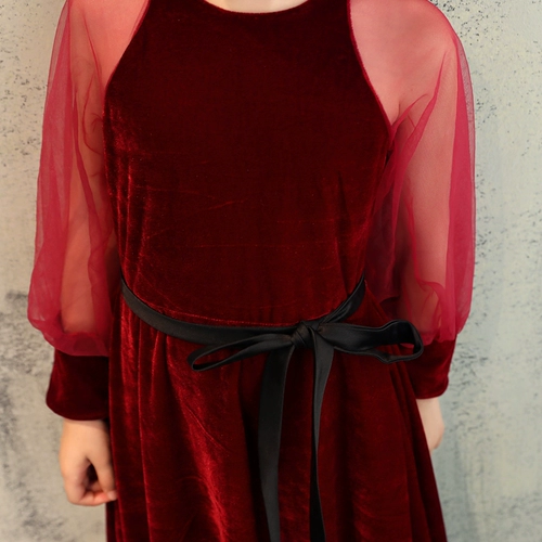 Бархатный наряд маленькой принцессы, наряд для музыкальных выступлений, длинная юбка, вечернее платье, коллекция 2022