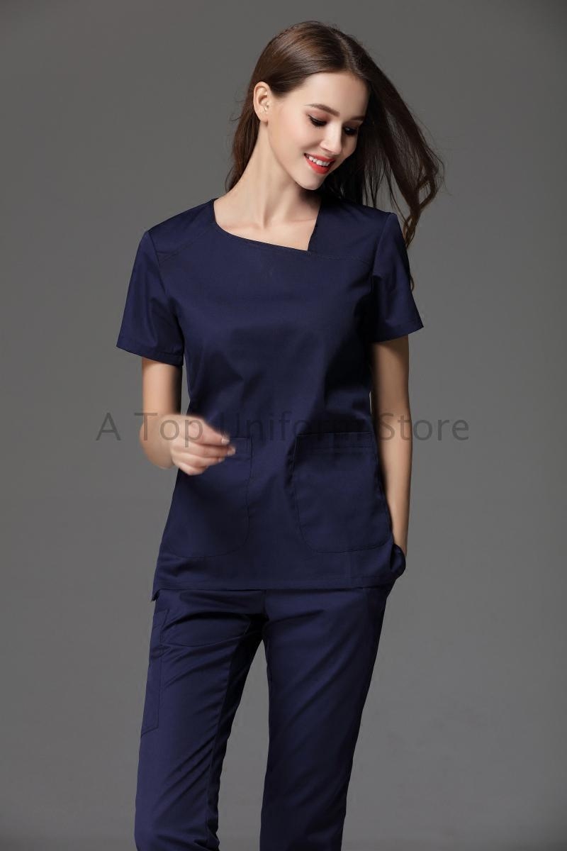 Women's U-neck anti-light short sleeve hand washing suit Dental stomatology plastic surgery brush hand suit Medical surgical suit