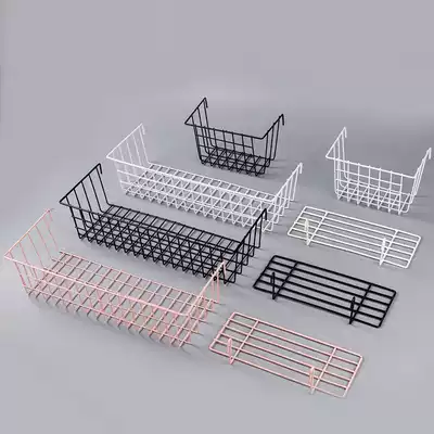Pallet hanging basket adhesive hook ins wrought iron grid photo wall accessories supermarket household shelf black and white Pink