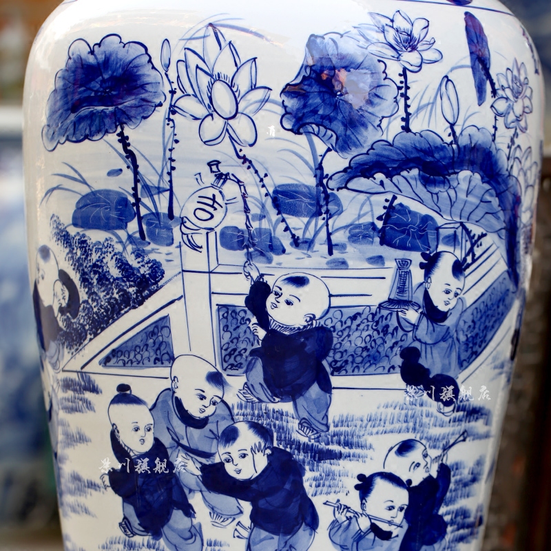 The sitting room of large ceramic vase hand - made lad jingdezhen porcelain porcelain gifts big yards place decoration
