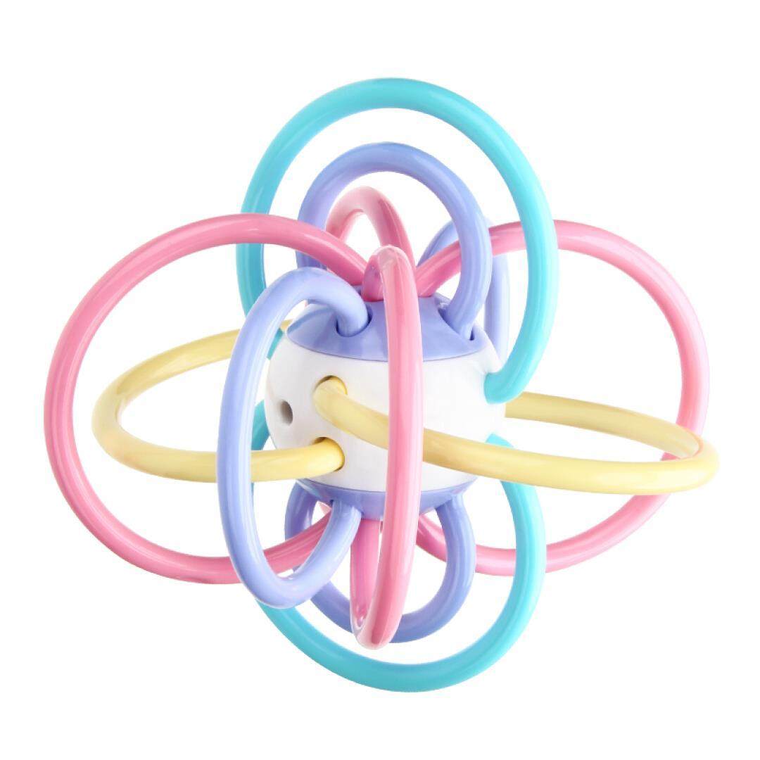 益米（Yimi）宝宝牙胶曼哈顿手抓球 婴儿牙胶磨牙玩具0-3-6-12个