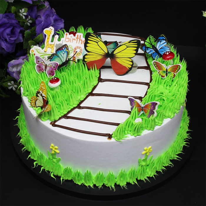 Butterfly Cake Card Color Butterfly Baking Paper Card Party Happy