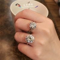 Nhật Bản và Hàn Quốc phiên bản trứng chim bồ câu Hàn Quốc nhẫn cưới sáu móng mô phỏng nhẫn kim cương nữ nhẫn phóng đại hình ảnh tìm kiếm đám cưới nhẫn đôi