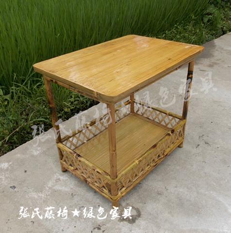 Zhang's rattan chair bamboo furniture rectangular bamboo tea table fence small tea table double tea table wine-water tea table