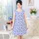 Trung niên và tuổi già nightdress nữ mùa hè không tay vòng cổ dài váy lỏng kích thước lớn cotton lụa nightdress mẹ đồ ngủ nhà giản dị váy thu đông đẹp Đêm đầm
