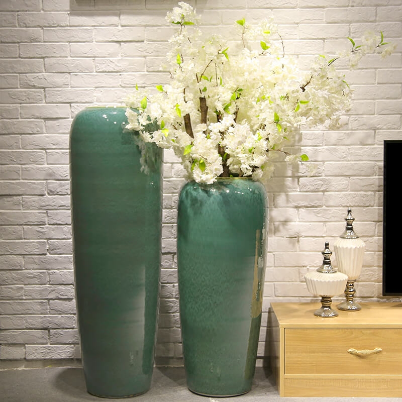 New Chinese style villa hotel landing big simulation flower decoration ceramic vase furnishing articles sitting room between example receptacle